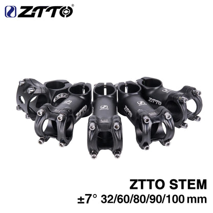 Lätt cykelstam i aluminiumlegering 7 Degree 32 60 80 90 100mm High-Strength Lightweight 31.8mm