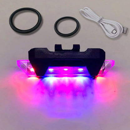 Uppladdningsbar USB LED cykel bakljus Mountainbike säkerhetsvarning Fram och bak Blinkande lampor Nattridning Tillbehör