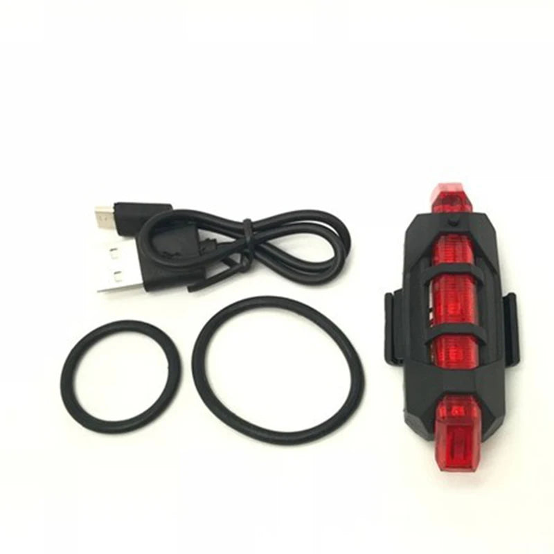 Uppladdningsbar USB LED cykel bakljus Mountainbike säkerhetsvarning Fram och bak Blinkande lampor Nattridning Tillbehör